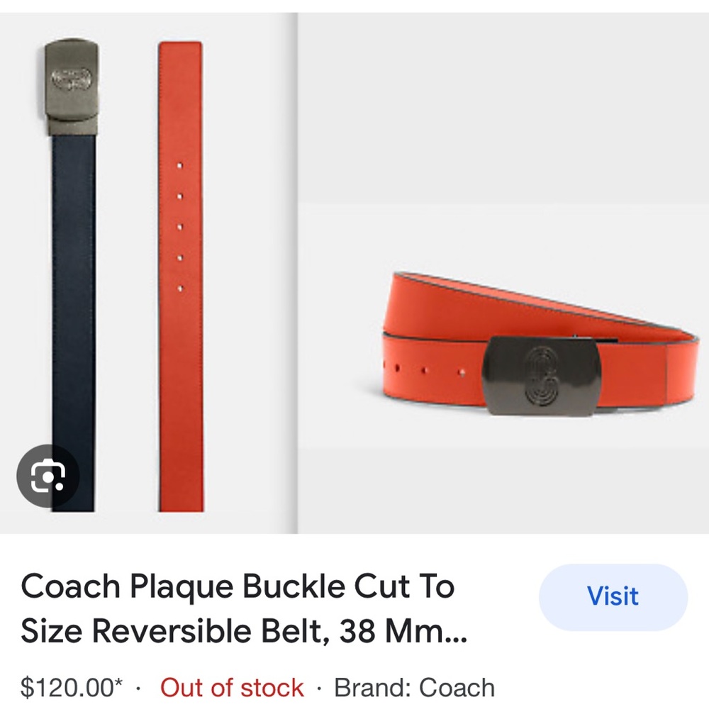 Coach reversible 38 mm belt (see photo) (blue and cognac color)